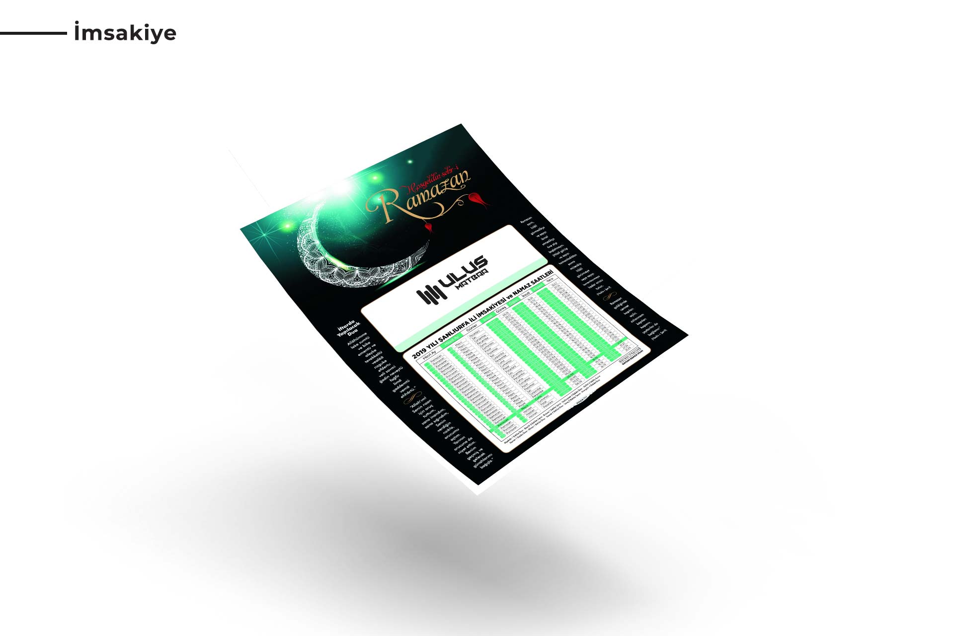 İmsakiye-Özel Tasarım İmsakiye